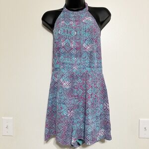 Forever Twenty One Slinky Backless Lined‎ Romper Jumper Halter Jr Sz. M Beachy